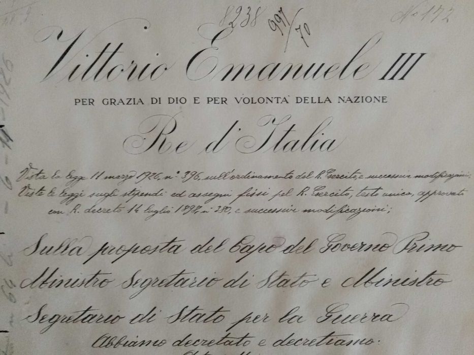 Mussolini - Documento assinado por Mussolini e Rei de Itália - 1926