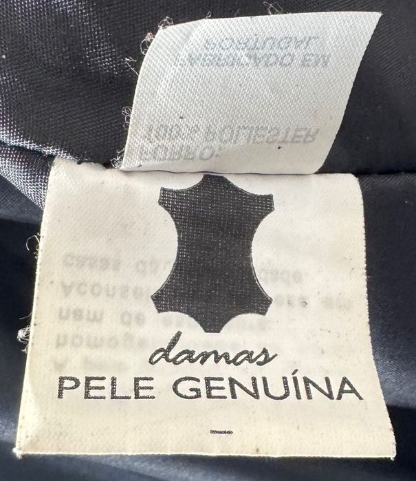 Blazer preto em pele genuína