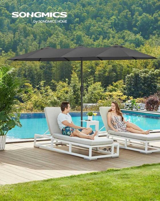 Nowy parasol ogrodowy / 394 x 200cm / ochrona UV / SONGMICS / W1222!
