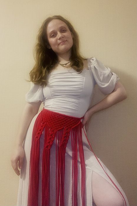 Пояс-запаска/припинда в техніці макраме