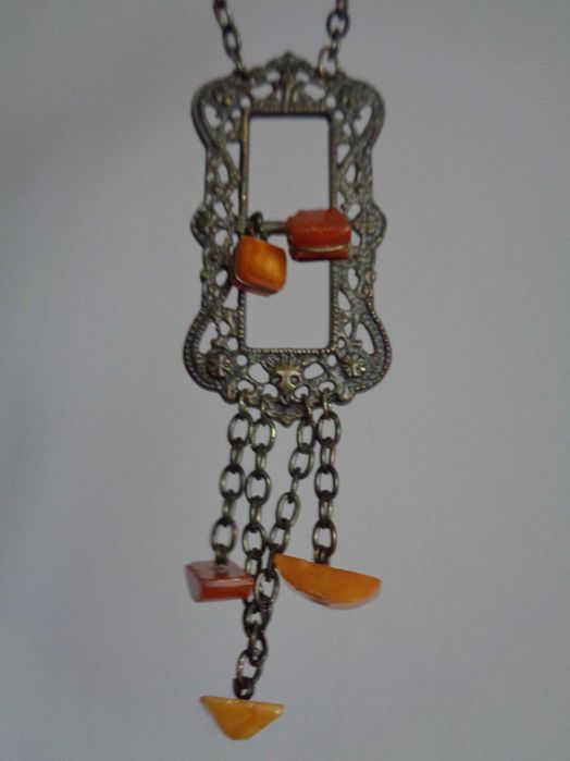 весільна етнічна прикраса Сакта бурштин Балтія 7см