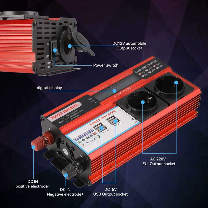 Kit de energia solar - Fotovoltaico - 2 x Painéis + Bateria + Controlador + Inversor