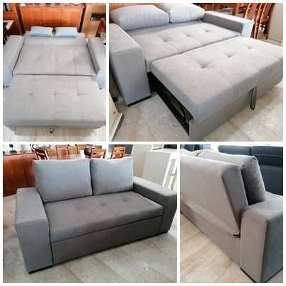 Sofá cama em tecido
