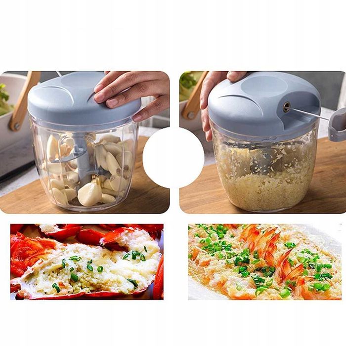 ROZDRABNIACZ do Warzyw cebuli krajacz SIEKACZ ręczny ZESTAW 2 SZT,