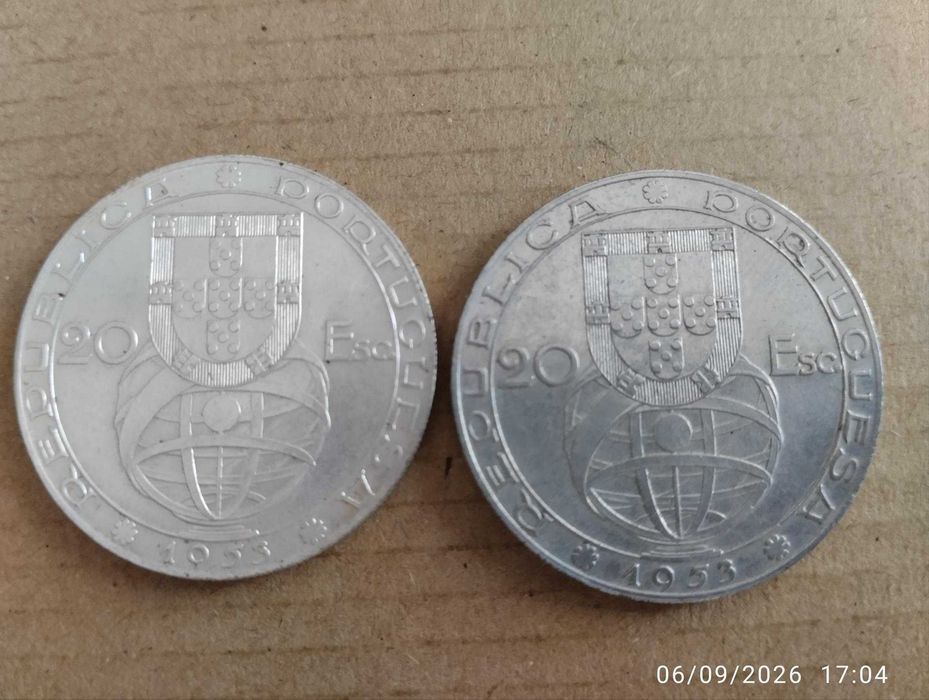 2 Moedas de Prata 20 Escudos - Renovação financeira