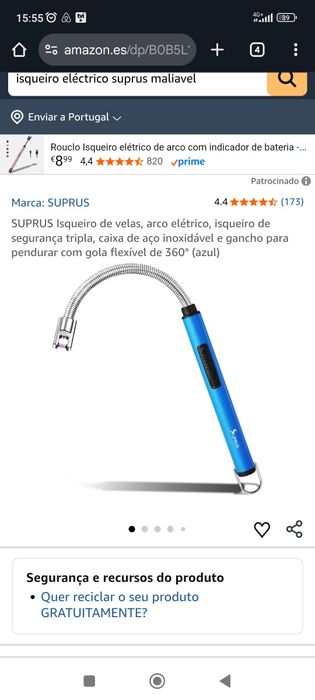 Isqueiro eléctrico suprus