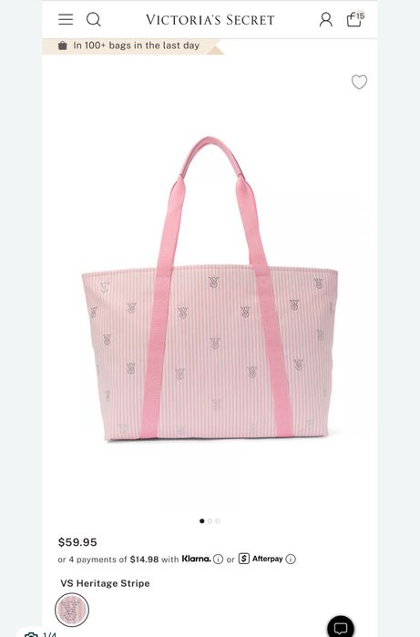 Victoria’s Secret TOTE BAG сумка шопер тоте рожева оригінал