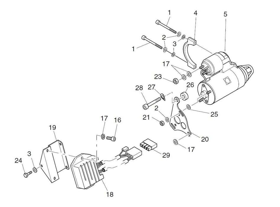 HATZ 1B40 1B50 rozrusznik elektryczny oryginalny MAHLE ISKRA