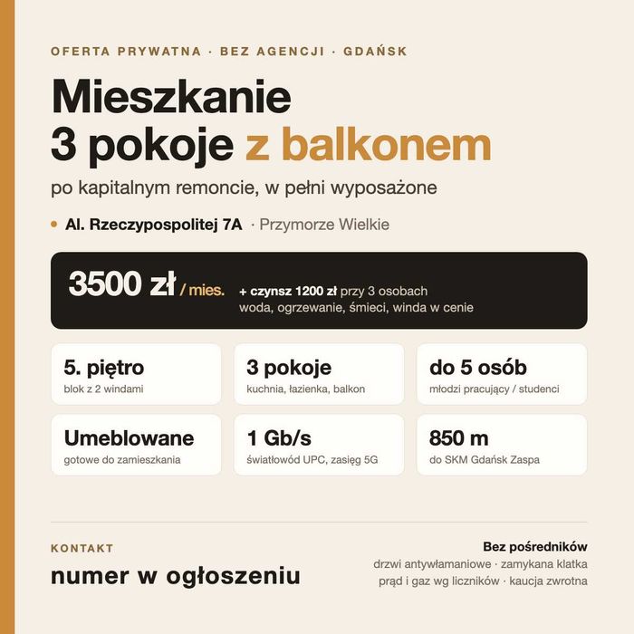 Mieszkanie – Gdańsk, Przymorze Wielkie - Widok 2