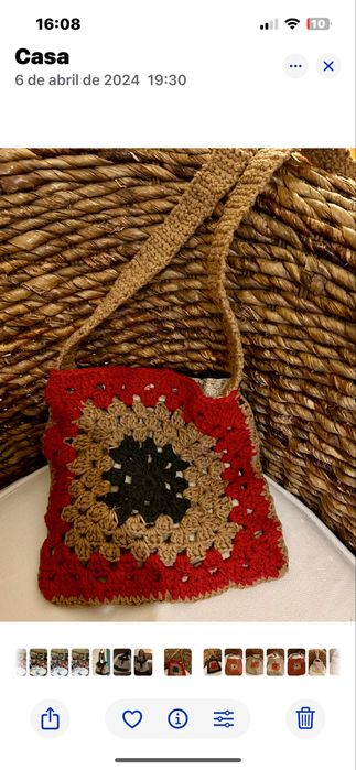 Saco em tricô, encarnado, camel e verde.