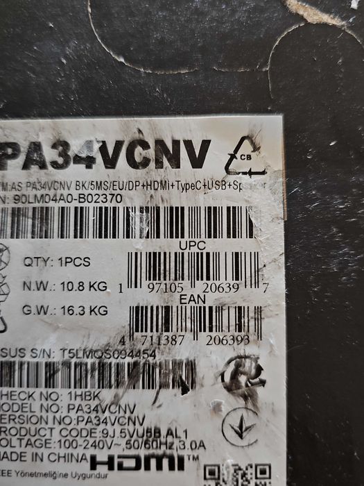 Monitor Asus 34" ProArt Display PA34VCNV (90LM04A0B02370)
