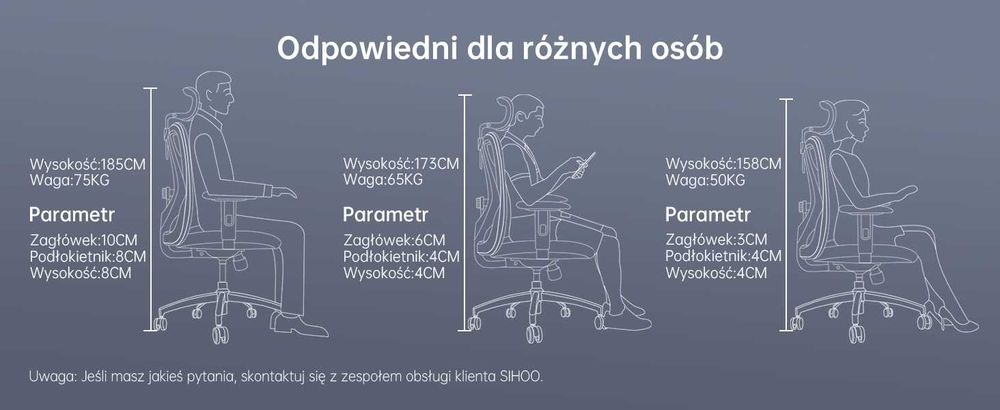Fotel SIHOO ergonomiczny czarny krzesło biurowe regulacja wysokości