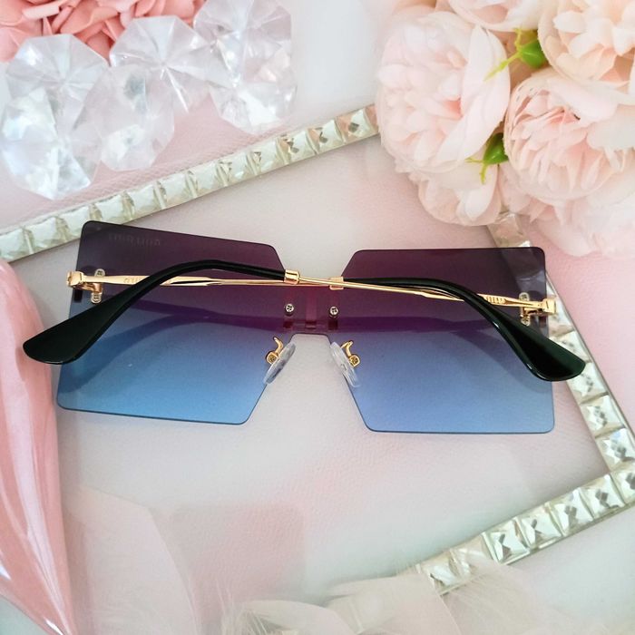 Damskie okulary przeciwsłoneczne Miu gradient bez ramek unikat