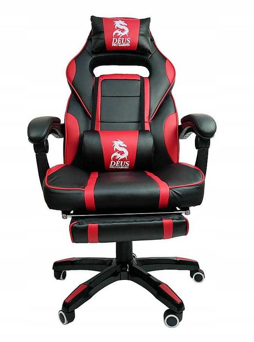 Fotel Gamingowy obrotowy dla graczy DEUS LARGE Red