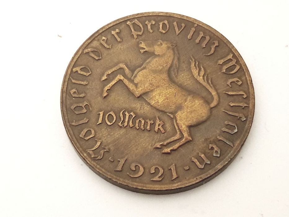 Antiga moeda alemã 10 Mark Notgeld de 1921