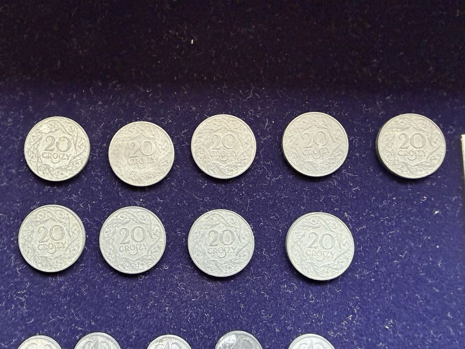 Monety groszowe 1, 10, 20 2 RP cynk