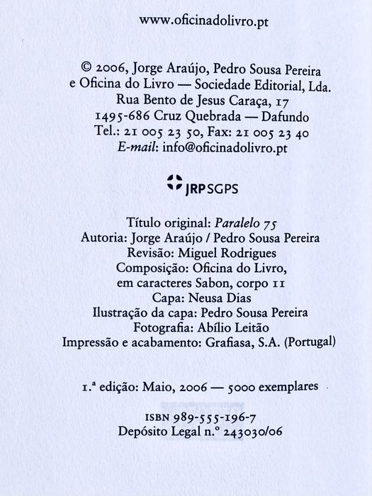 Livro Paralelo 75 ou O Segredo de um Coração Traído - Pedro Sousa Pereira,Jorge Araújo