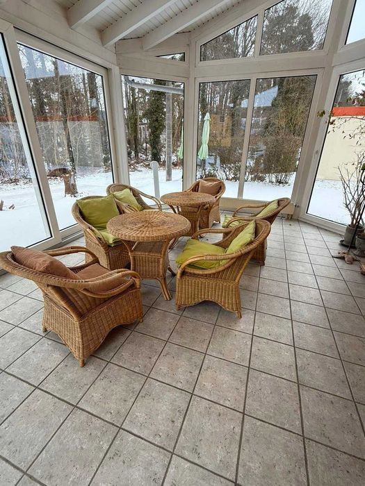 STÓŁ Krzesła zestaw mebli z rattanu rattanowych na taras  rattan natur