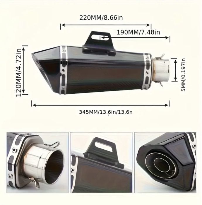 Прямоток Acrapovic 37-47см Акрапович на мото sc project