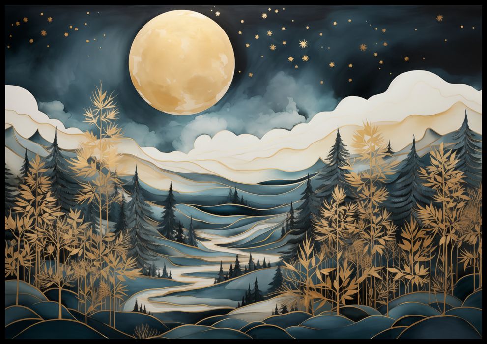 Plakat 100x70cm Szepty Nocnego Lasu