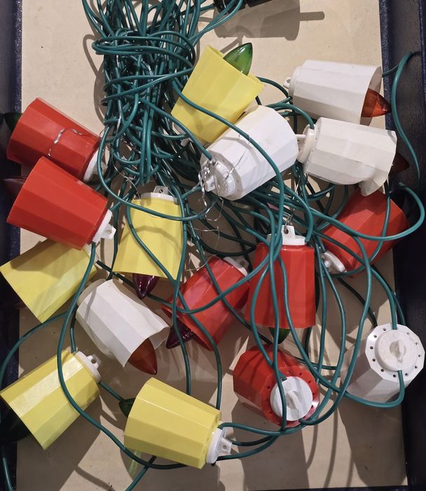 Lampki  świąteczne choinkowe z Prl-u retro światełka na choinkę vintage
