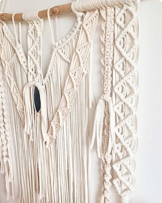 Macramé cru lindo com Ágata azul novo