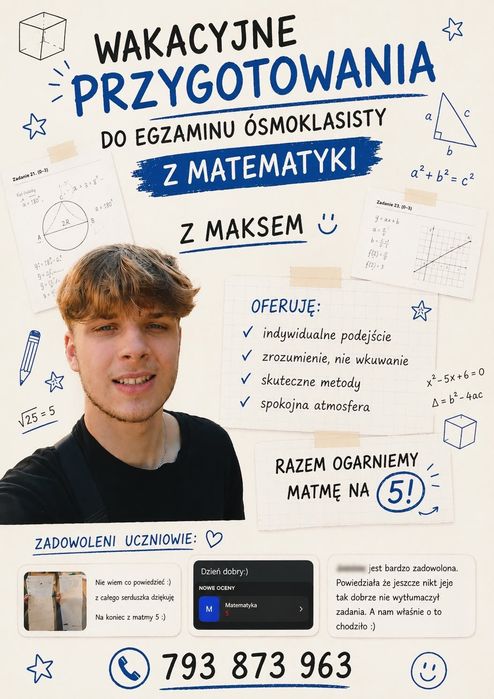 Wakacyjne przygotowania do Egzaminu Ósmoklasisty.