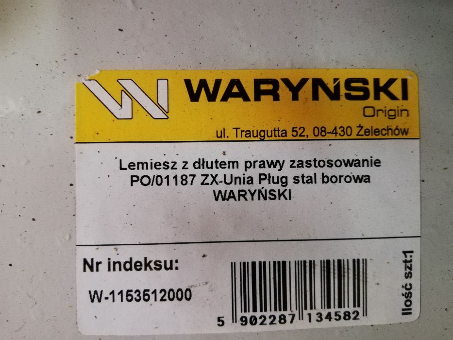 Lemiesz - dłuto Waryński, Unia, Kuhn, Kverneland, Overum, Kongskilde