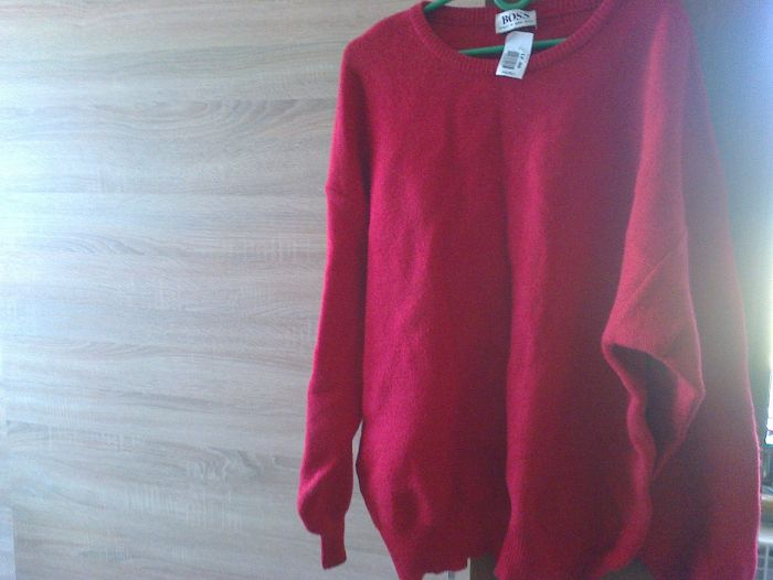 Sweter Hugo Boss Męski rozmiar XL kolor czerwony Wysyłka Gratis