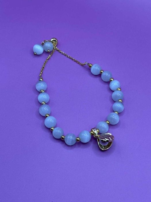 Piękna perłowa bransoletka kamienie regulowana HIT kod A36