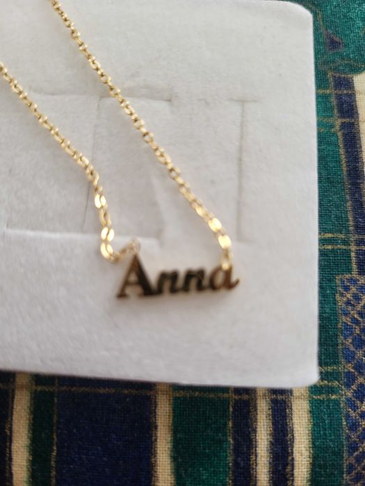 piękny naszyjnik -tombak z imieniem Anna