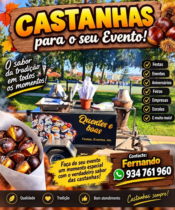 CASTANHAS  assadas para o seu evento