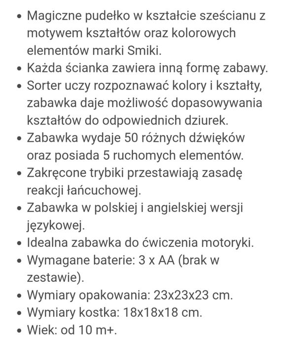 Kostka edukacyjna Smiki