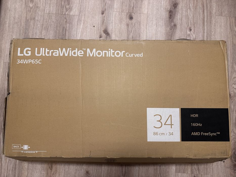 LG UltraWide 34WP65C-B 34″ Curved 3440×1440 160Hz – jak nowy