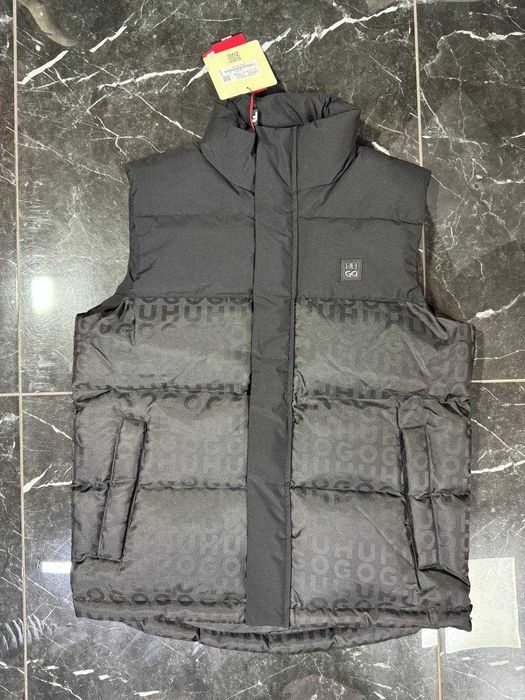 Оригинальный жилет HUGO BOSS мужской новый черный сток stock S-XXXL безрукавка качественая