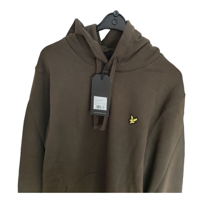 Lyle & Scott Bluza z kapturem męska, r.M 100% bawełna oliwkowa, do szk