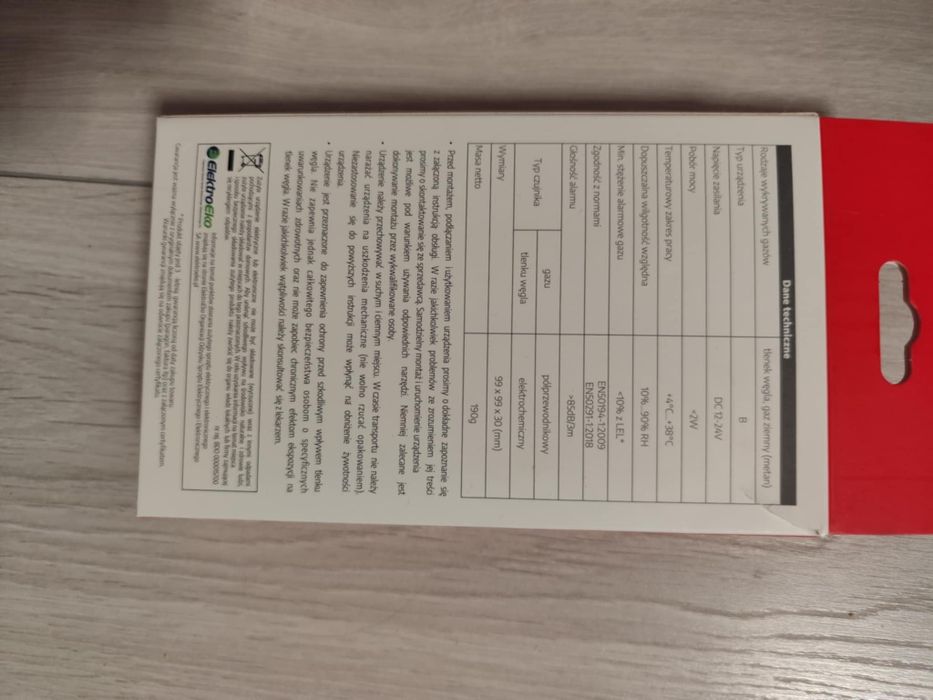 Nowy czujnik czadu tlenku węgla eura