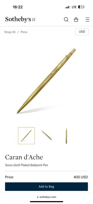 Позолочена ручка Caran d'Ache