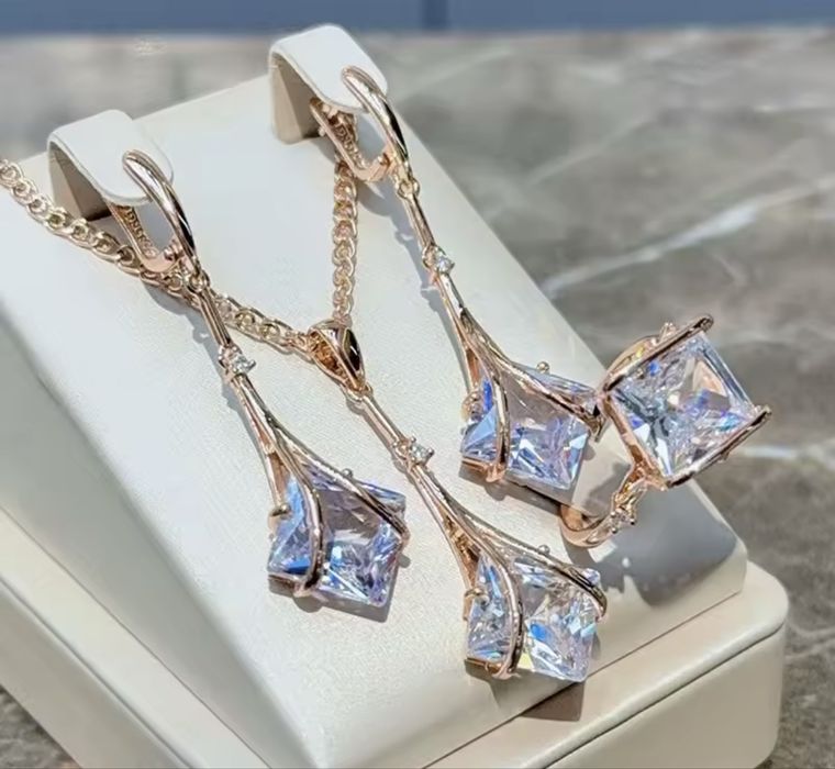 Набір сережок підвіска та перстень