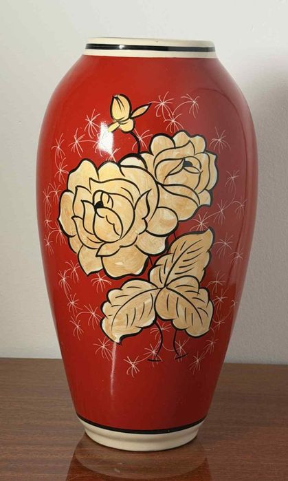 TRYUMF - wazon wzór róże, wys. 32 cm.