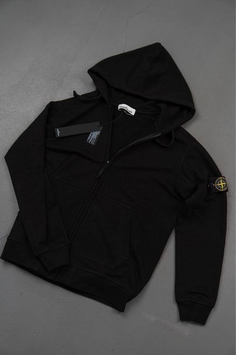Зіпка Stone Island | Чоловіча кофта Стон Айленд | Стонік Чорний