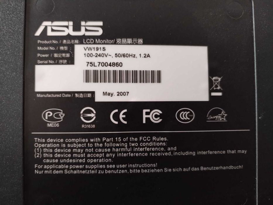monitores Asus vw191s e vw19264283907655938123