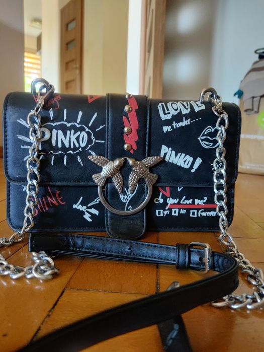 Pinko Love Graffiti skórzana torebka Poznań Łazarz •