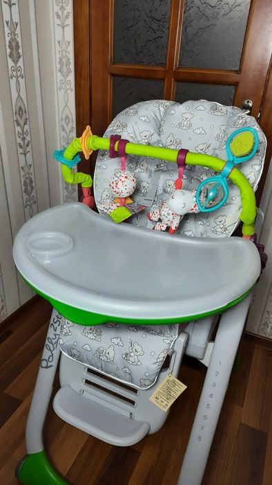 ‼️Chicco Polly 2start з НОВИМ чохлом стіл для годування