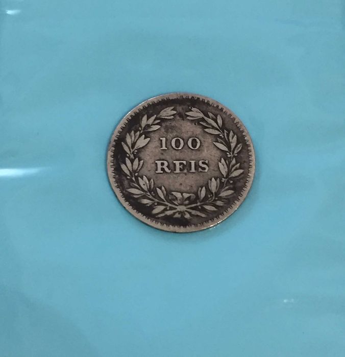 100 Réis (Tostão) 1854 D. Pedro V - prata