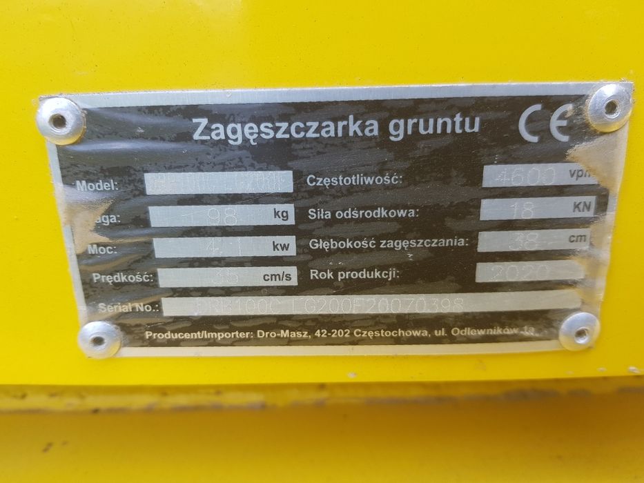 Zagęszczarka ubijarka 98 kg - WYNAJEM