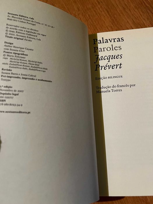 PALAVRAS     Paroles      Jacques Prévert