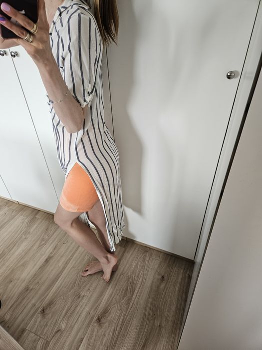 Narzutka kimono plażowe na plażę lato ASOS marynarskie paseczki