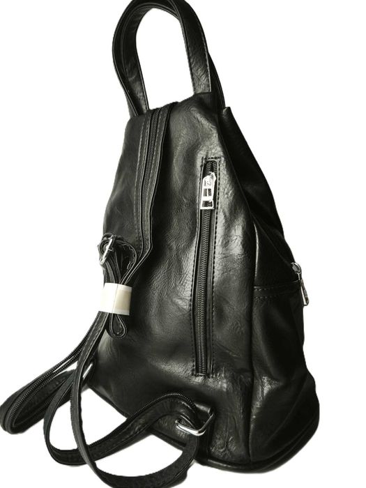 Czarny nowy ekoskóra miejski damski 2w1 torebka plecak Okazja