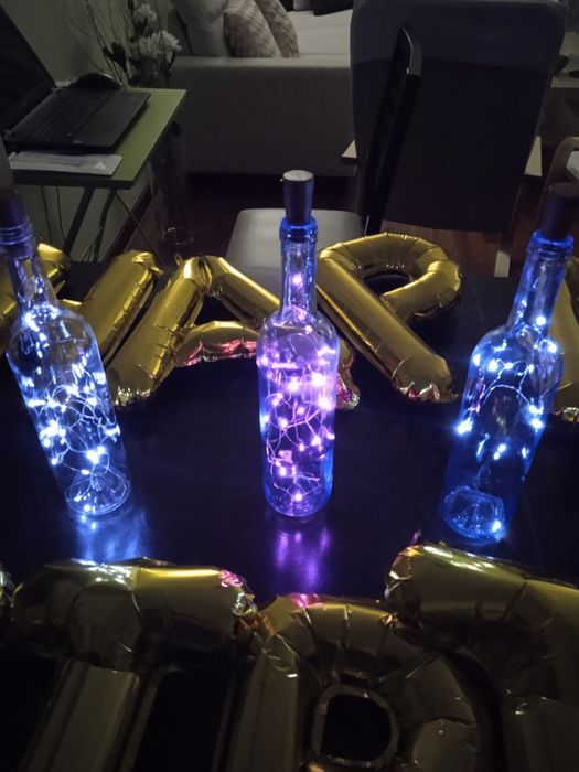 Garrafa decorada sortidas com  e sem Led